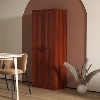 63" Freestanding Cabinet, Tan For Dining Room Pantry. 5 Shelving, 2 Adjustable, Enhances Appearance And Efficiency Pantry, Storage Cabinet. Beautifies