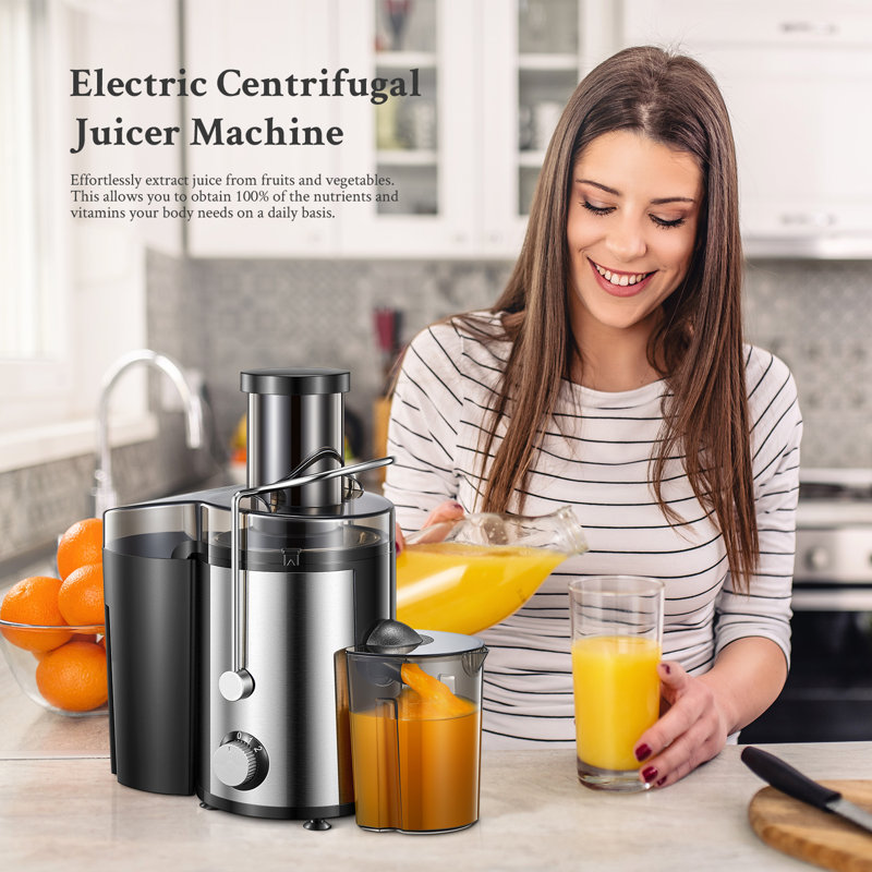 J-XIN Trading Co., Limited 800W 2 Speed Electric Centrifugal Juicer, Satin Black