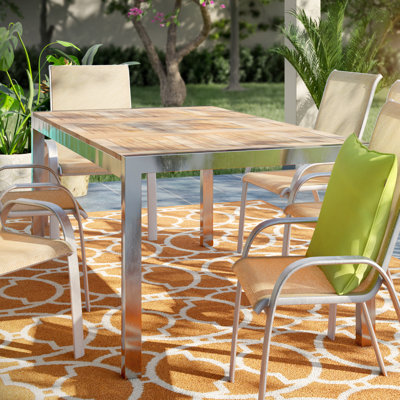 Seto Rectangular Acacia Solid Wood Outdoor Dining Table - 160 cm W 90.5 cm D