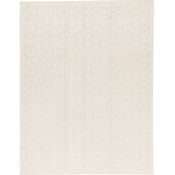 Wool Geometric Area Rug in Light Gray