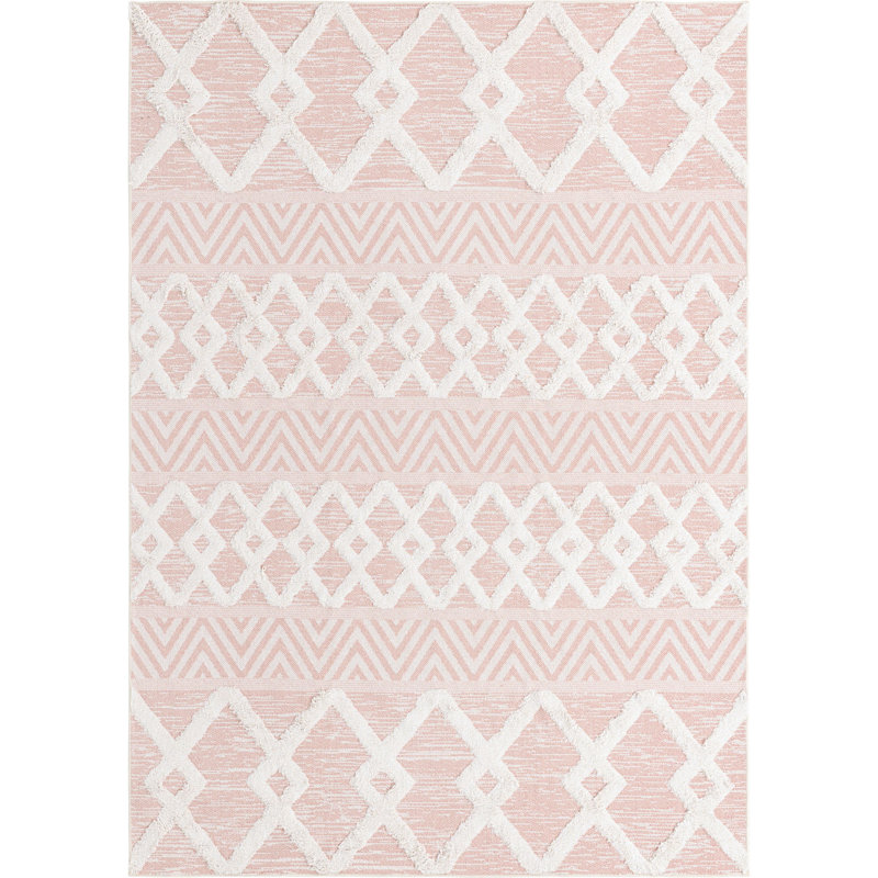 Jordalier Cotton Moroccan Indoor Rug, Rectangle 6'4" x 9'