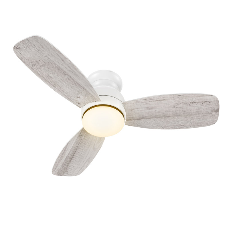 Ventilateur de plafond 44 po avec télécommande, ensemble d'éclairage inclus., Blanc / bois clair
