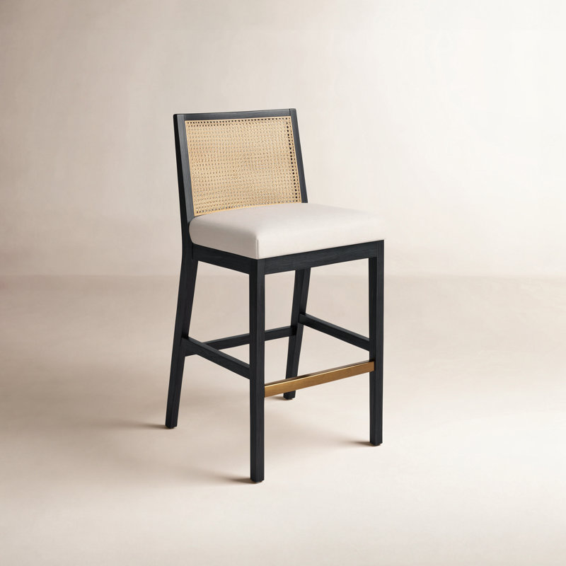 Tabouret de comptoir et de bar Sergi, Tabouret de bar (siège d'une hauteur de 31 po), Naturel/noir