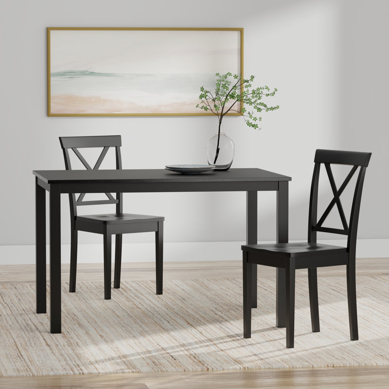Ensemble repas pour 6 personnes Turville, Naturel / Blanc, Ensemble de salle à manger 3 pièces, Blanc / Naturel