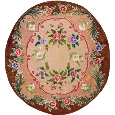 Tapis à médaillon antique American Hooked