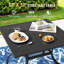 Table de salle à manger carrée 37 "en métal avec trou pour parasol 1,57" et tablette inférieure-1226714282