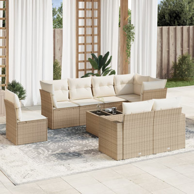 Ensemble de canapé de jardin Vidaxl beige, blanc crème