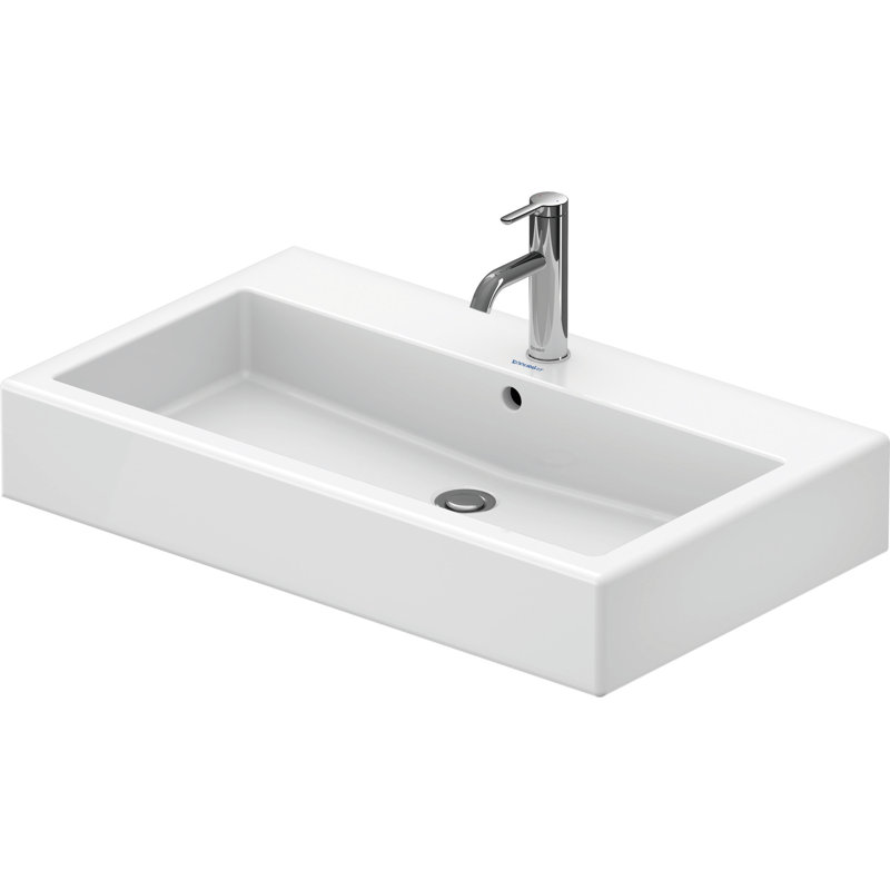 Lavabo de salle de bain mural en céramique avec trop-plein Duravit Vero, Trois trous