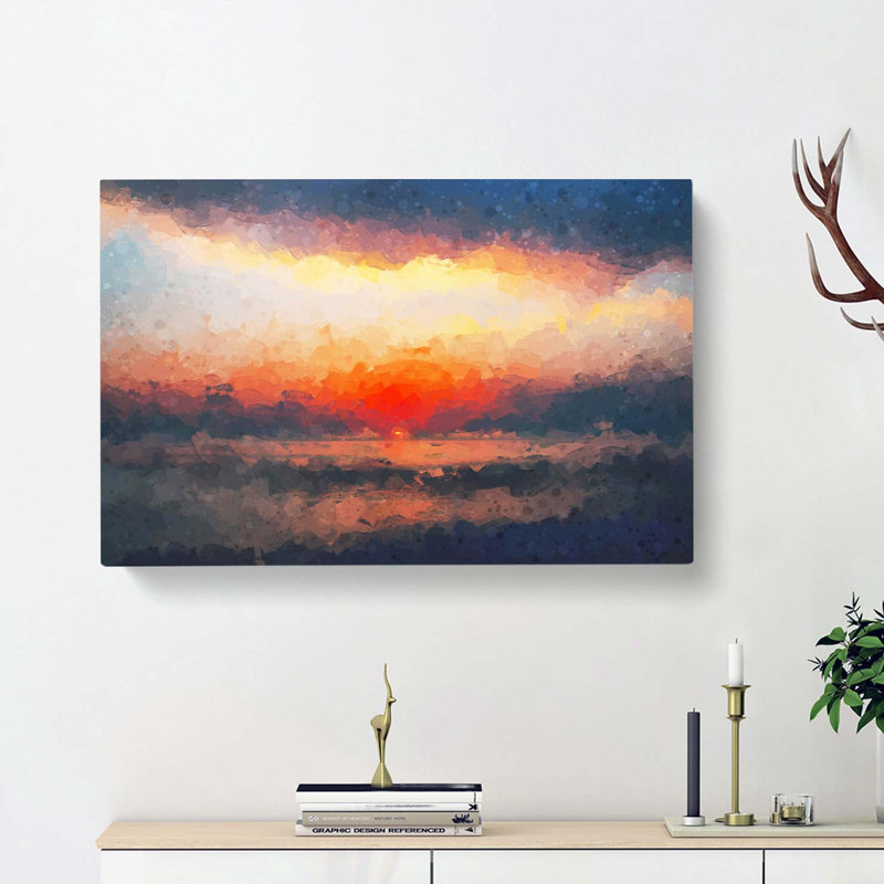Sunset In Long Beach California In Abstract - Wrapped Canvas, 60cm H x 91cm W x 3cm D