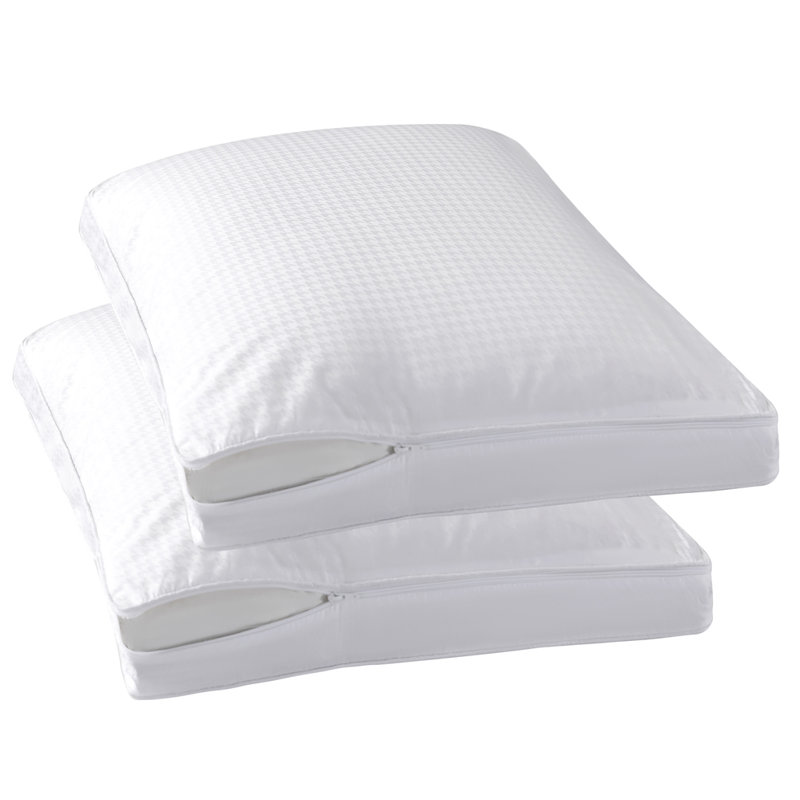 Protège-oreiller à soufflet en jacquard de coton 400TC avec fermeture à glissière YKK, Très grand