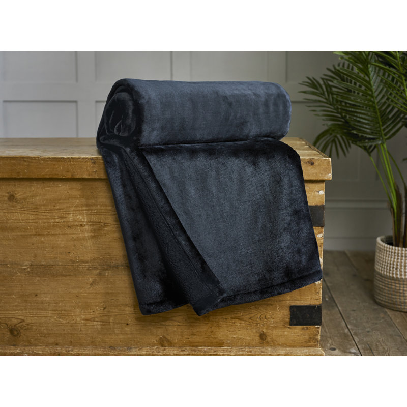 Plain Weave / Muslin Throw Blanket, Squid Ink