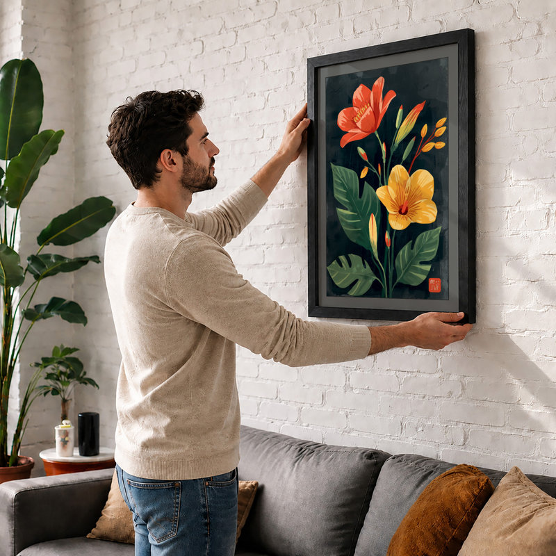 Study Botanical - Framed Print, A2 - 59.4 x 42.0 cm, Oak