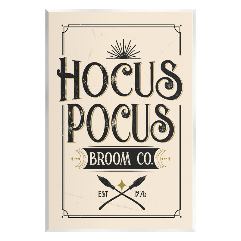 Hocus Pocus Broom Co at-114, H 15 po x l 10 po x P 0,5 po, Bois