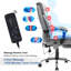 Chaise de bureau ergonomique inclinable avec fonction de massage et tissu respirant - Design pour un confort et un soutien ultimes, gris clair