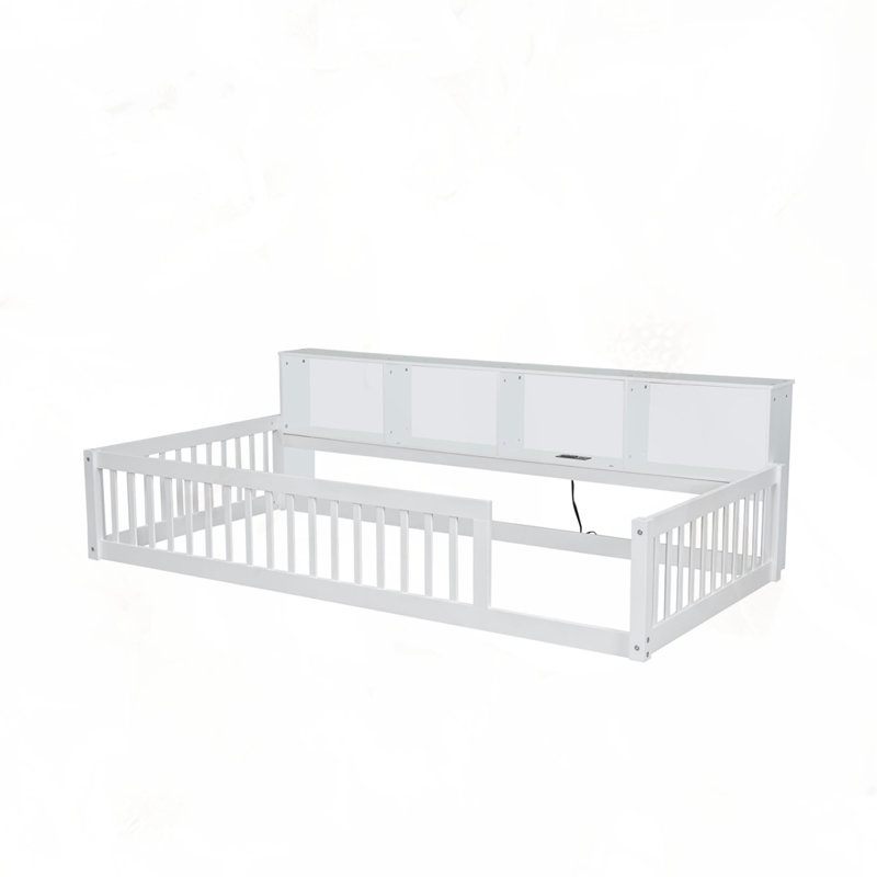 Lit simple en bois TG, Blanc
