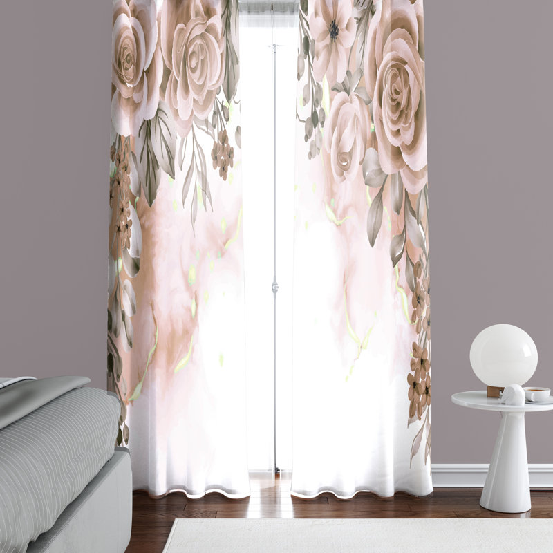 Semi Sheer Curtain Panel Pair, 40" W x 52" L