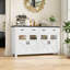 Buffet Almus de 55 po avec 4 portes en verre, 2 grands tiroirs et tablettes réglables-57167839