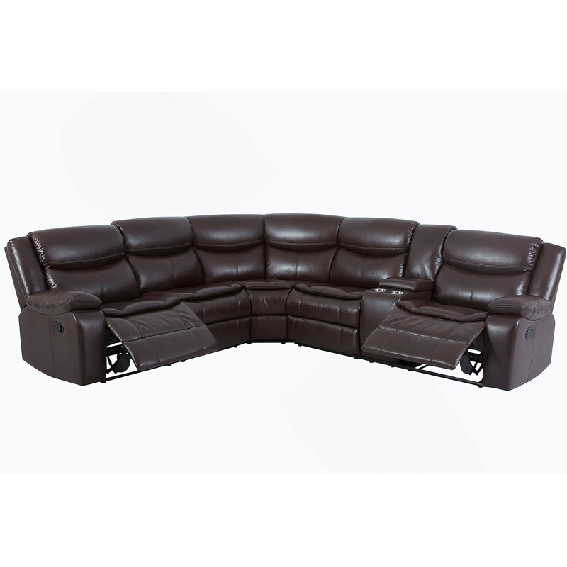 Ensemble de canapé modulaire inclinable en cuir L