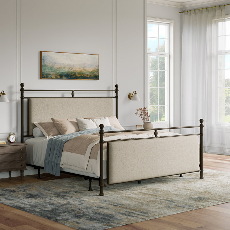 Deason Upholstered Metal Standard Bed, King