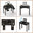 Black Make Up Vanity with LED Lights and Flip-Top Mirror