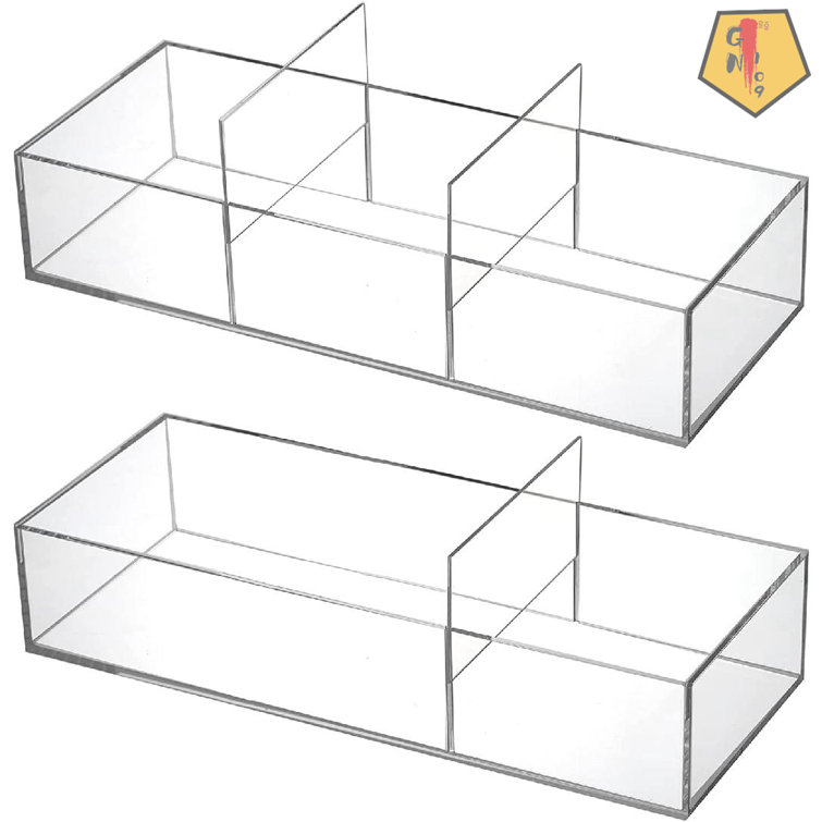 Backerysupply Clear Plastic Drawer Organizer Tray for Vanity Cabinet Set of 10,storage Tray