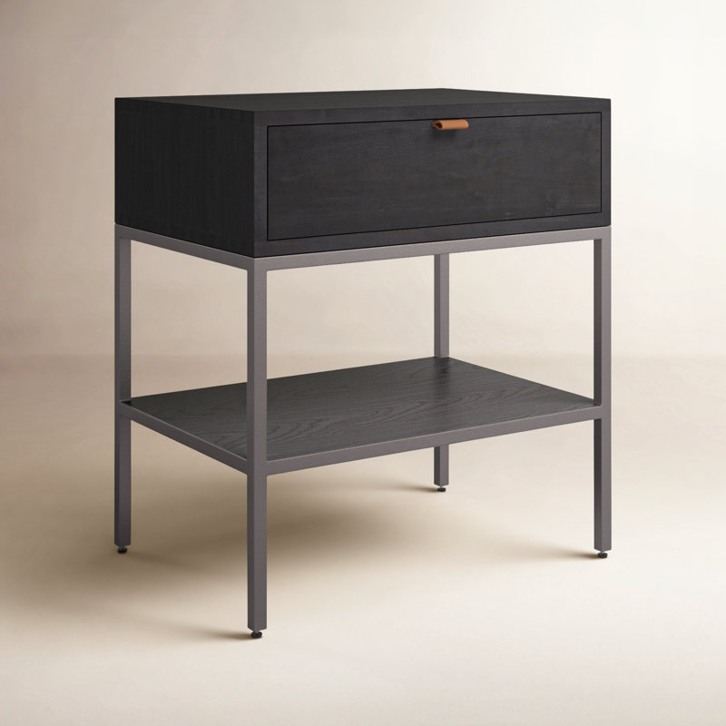 Trey 1 - Drawer Nightstand, Black Wash