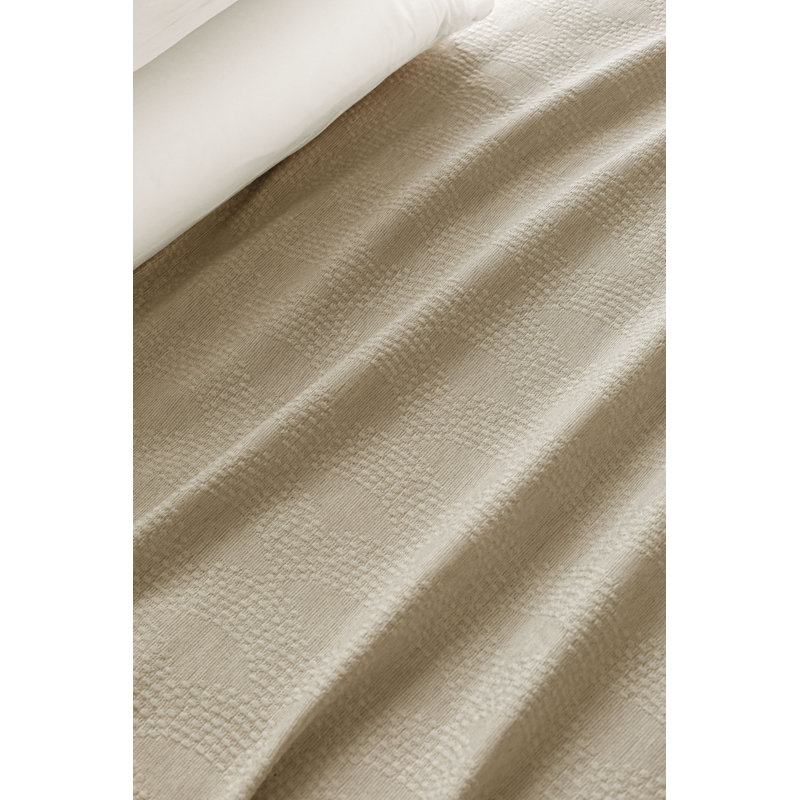Windley Solid Colour Bedspread, 250 x 270 cm, Pebble