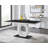 Scottsmoor Modern High Gloss Halo 6 Seater Dining Table Set with Luxury Velvet Dining Chairs-1682134138