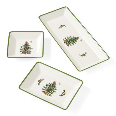 Christmas Tree 3PC NESTING TRAYS TRADITIONAL