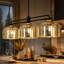 Luminaire suspendu linéaire à 3 lumières à intensité variable pour îlot de cuisine 43,3 po Allenstown-520653436