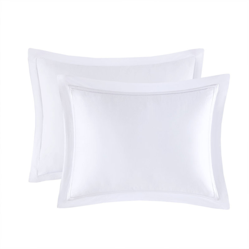 Ensembles de literie en coton blanc de luxe, édredon en satin de coton brodé pour la maison
