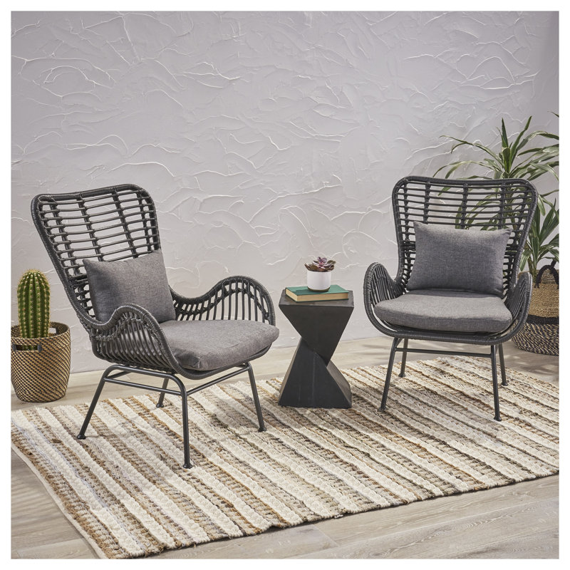 Ensemble de chaises de patio en osier 2 pièces Tapscott