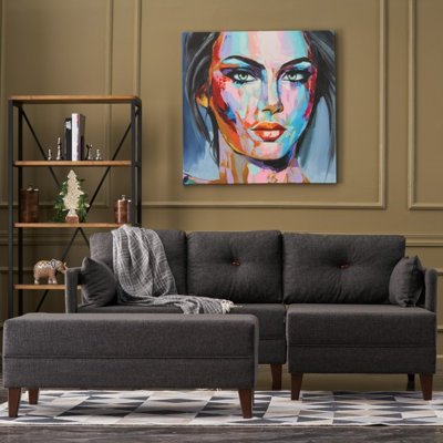 Upholstered 59 " L-Shaped Sofa Bed