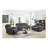 Kalen Grey Chenille Sofa w/ Drop Down Table
