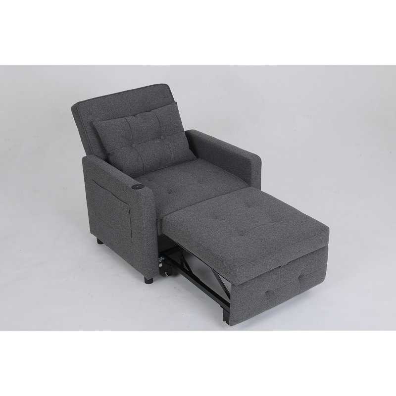 Canapé-lit convertible 3 en 1 Sleeper Chair, Lin gris antique