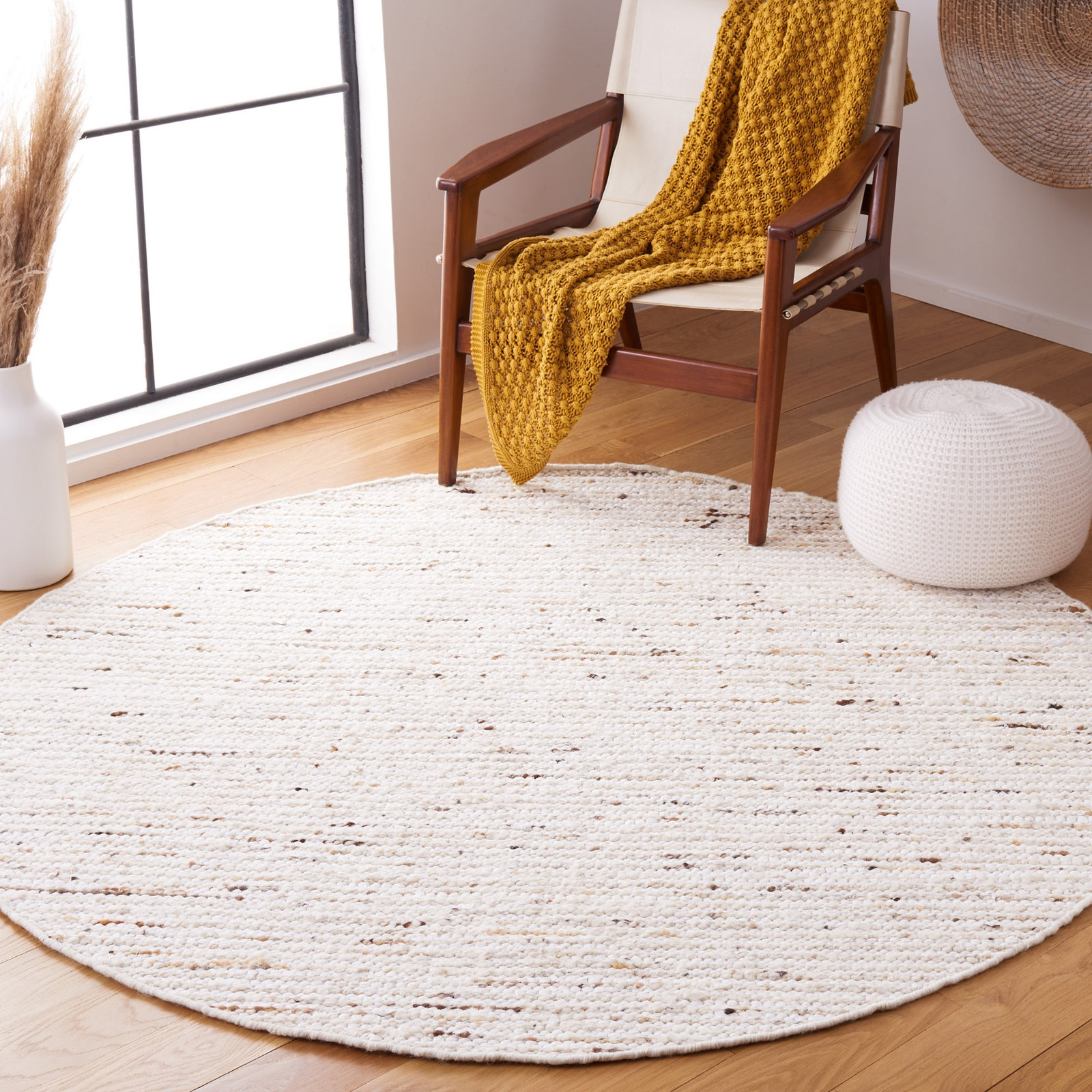 Keno Ivory Gold Rug, Round 6'