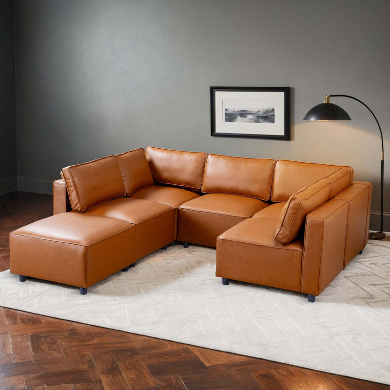 Canapé modulaire en cuir Reno