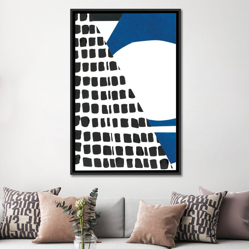 «Memphis, H 60 po x l 40po x P 1,5 po, Toile avec cadre noir, Pas de tapis