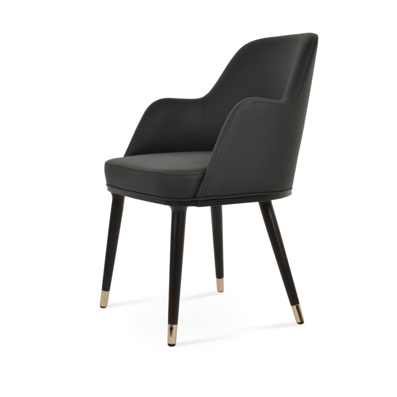 Chaise avec accoudoirs Marash, Wengé, Noir