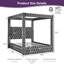 Lit plateforme Cocoon Queen Size en velours avec baldaquin, tête de lit capitonnée, haut-parleur Bluetooth intégré, ports USB-A et USB-C, support robuste jusqu'à 590 kg (1300 lb).-1387984080