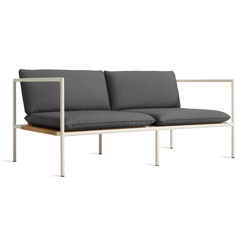Dog Days 62'' Wide Loveseat with Sunbrella® Cushions, Sunbrella Coal, White
