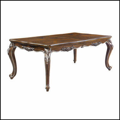 Latisha Antique Oak Finish Extendable Dining Table with 16-Inch Leaf for Versatile Seating and Elegant Design