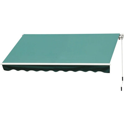 Dakota Fields 250cm D Polyester Green Cover Retractable Patio Awning