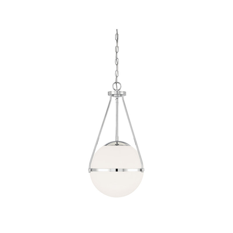 Luminaire suspendu 1 lumière Romo en chrome, Chrome