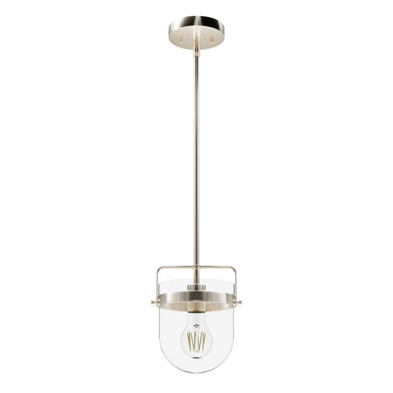  1 - Light Bell Bell Pendant, Brushed Nickel