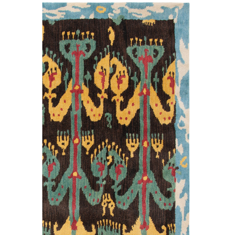 Tapis ikat en laine touffeté à la main Kline, Rectangle 2 pi x 3 pi
