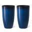Ensemble de 2 pots à fleurs surdimensionnés en faux céramique vert-123175663-123175658