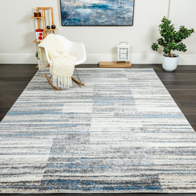 Tapis gris Coyner Waves Cube 6 pi 7 po x 9 pi 6 po