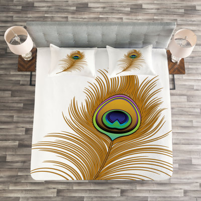 Peacock Bedspread Set with Shams