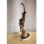 Statue abstraite et géométrique en bronze 16 po x 9 po x H 28 po